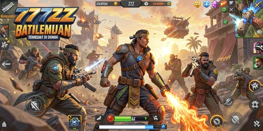 Gameplay seru dan aksi mendebarkan di 777ZX Battle Royale.