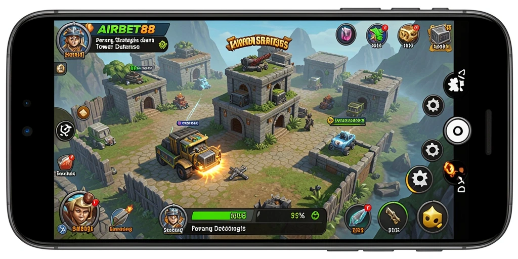 Gameplay menegangkan di AIRBET88 saat melawan musuh di Tower Defense.