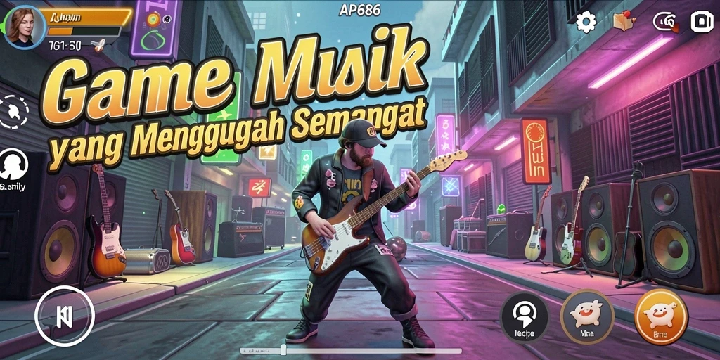 Screenshot gameplay AP686 menunjukkan pengguna yang sedang asyik bermain musik.