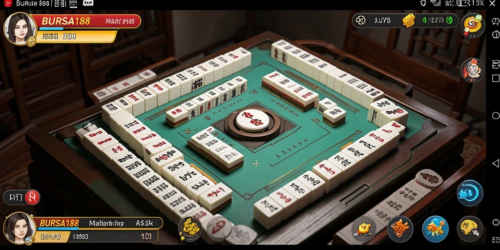 Tampilan menarik dari gameplay Mahjong BURSA188 dengan elemen yang penuh warna.