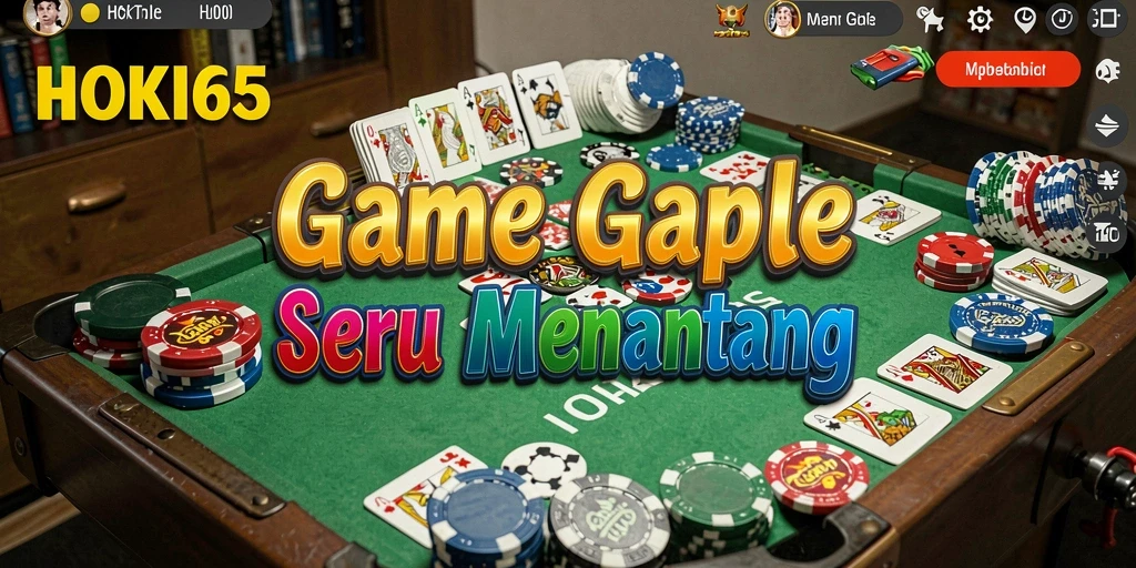 Tampilan screenshot HOKI65 menampilkan gameplay Gaple yang seru dan interaktif.