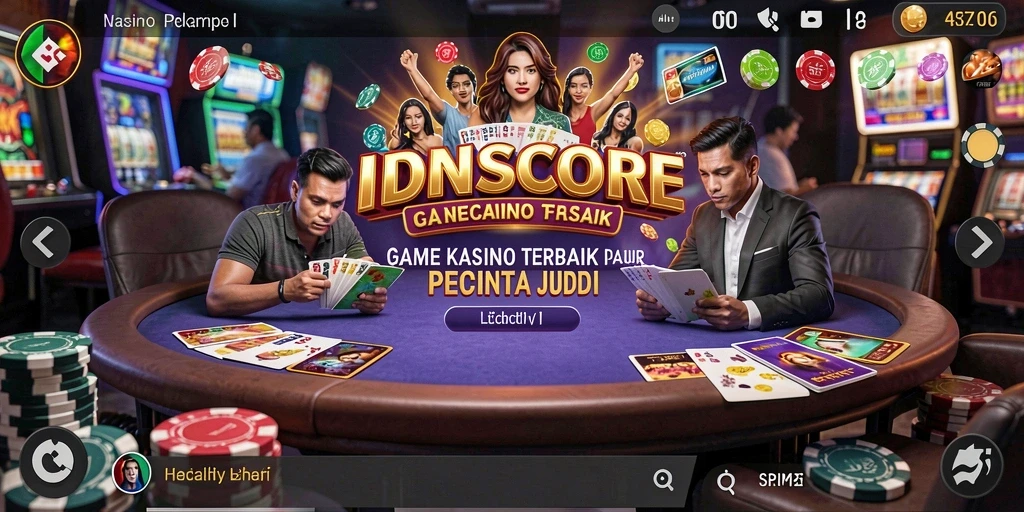Tampilan menarik IDNSCORE saat gameplay kasino berlangsung.