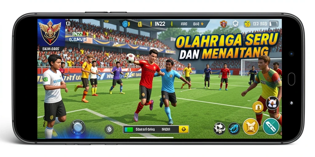 Tampilan gameplay seru IN22 dalam aksi olahraga.