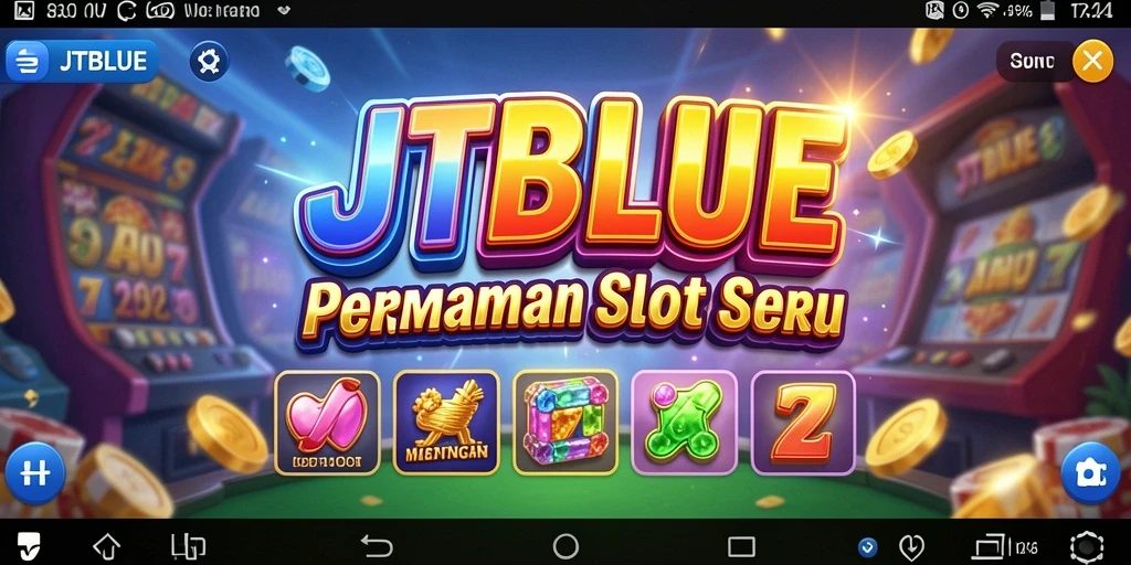 Tampilan gameplay Slot JTBLUE yang menarik dan penuh warna.