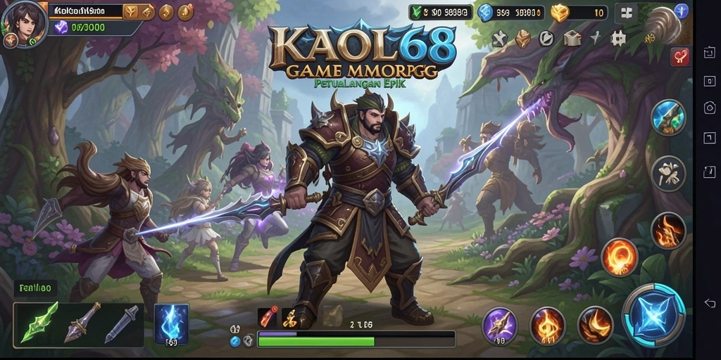 Tampilan gameplay KAOL68 yang menampilkan aksi seru dalam dunia MMORPG.