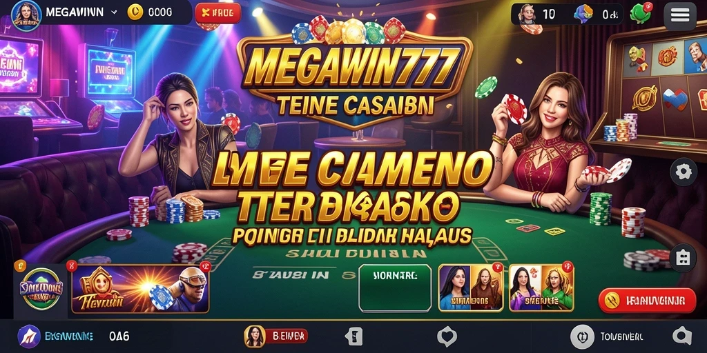 Tampilan screenshot MEGAWIN777 menampilkan dealer langsung dengan suasana kasino yang realistis.