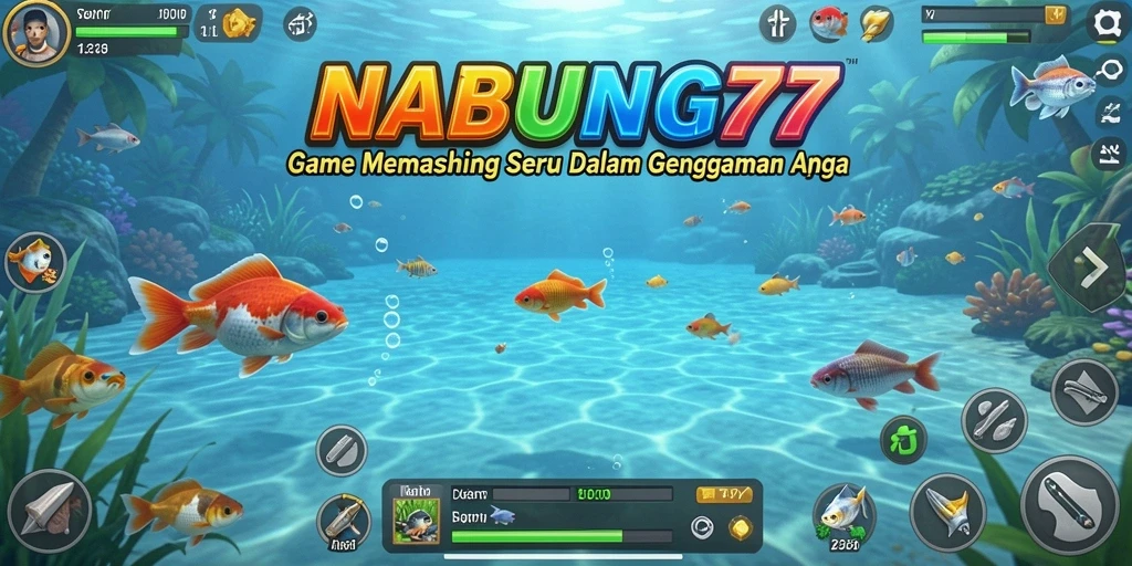 Screenshot utama NABUNG77 menampilkan aksi memancing yang mendebarkan.