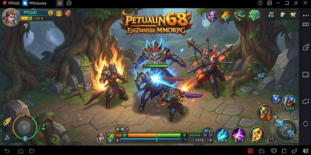 Tangkapan layar menampilkan aksi seru dalam game MMORPG PGG68.