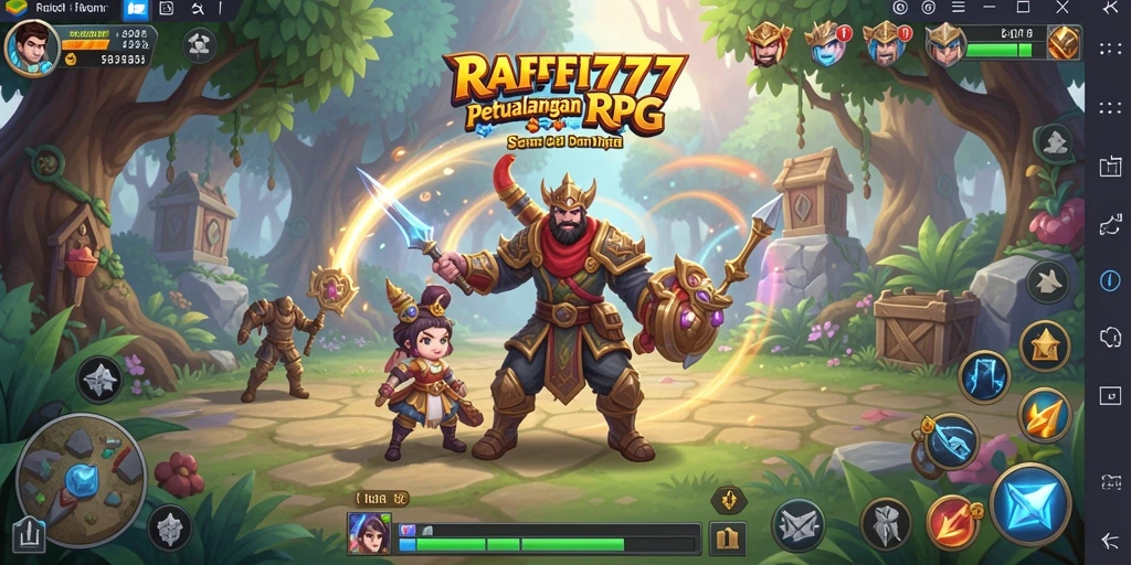 Tampilan gameplay seru di RAFFI777 dengan aksi RPG mendebarkan.