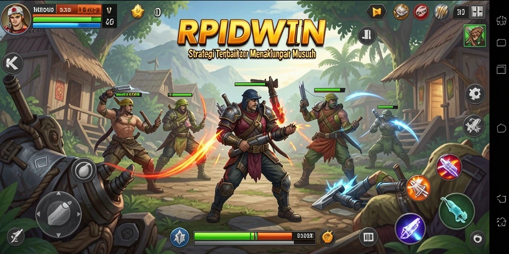 Tampilan gameplay RPIDWIN dengan pertempuran yang epik dan strategis.