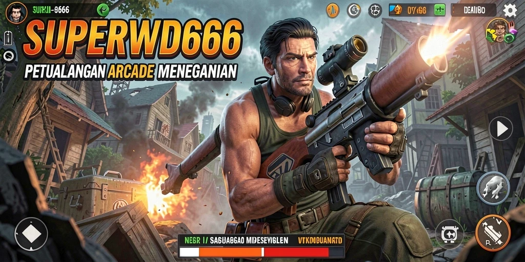 Tangkapan layar utama menunjukkan gameplay menegangkan di SUPERWD666.