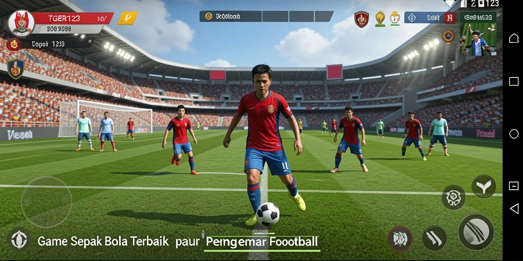 Tangkapan layar TGER123 menunjukkan aksi seru di lapangan sepak bola.