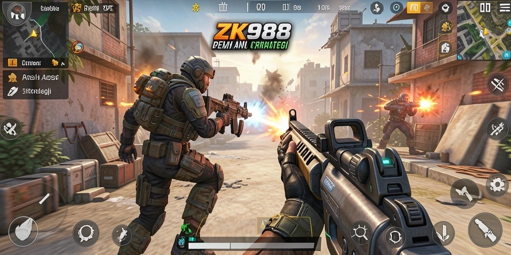Tampilan gameplay seru dan aksi mendebarkan dalam ZK988.